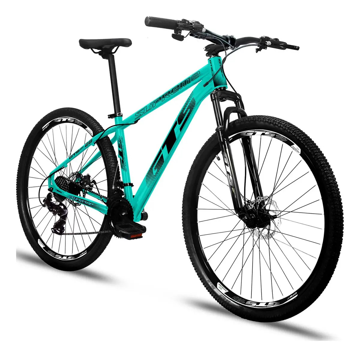 Imagem 1 de 6 de Bicicleta Aro 29 Gts Supreme Quadro Aluminio 24v Freio Disco Cor Verde Agua/Preto Tamanho do quadro 21 "