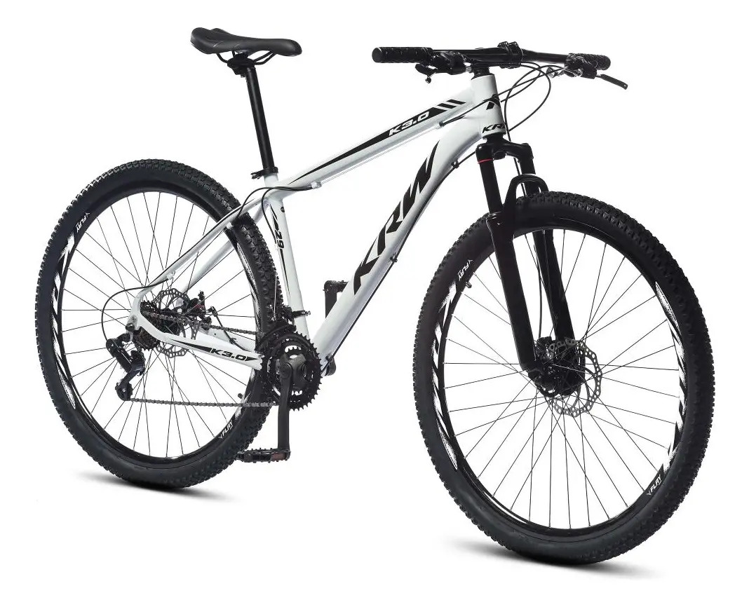 Imagem 1 de 5 de Bicicleta Aro 29 Krw Alumínio 24 Vel Freio A Disco Suspensão Dianteira X42 Cor: Branco/Preto Tamanho do Quadro: 17