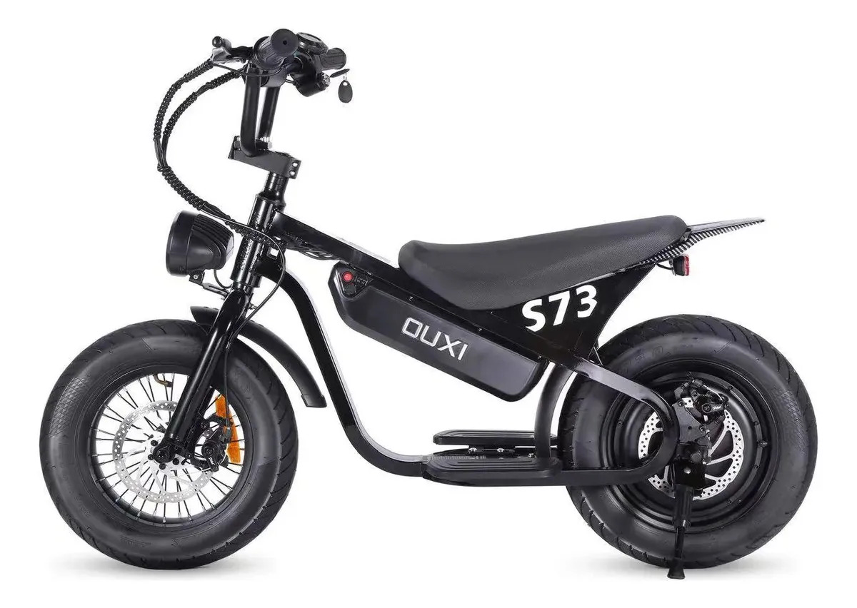 Imagem 1 de 12 de Bicicleta Elétrica OUXI S73 500W, com Bateria Removível e Aro 14