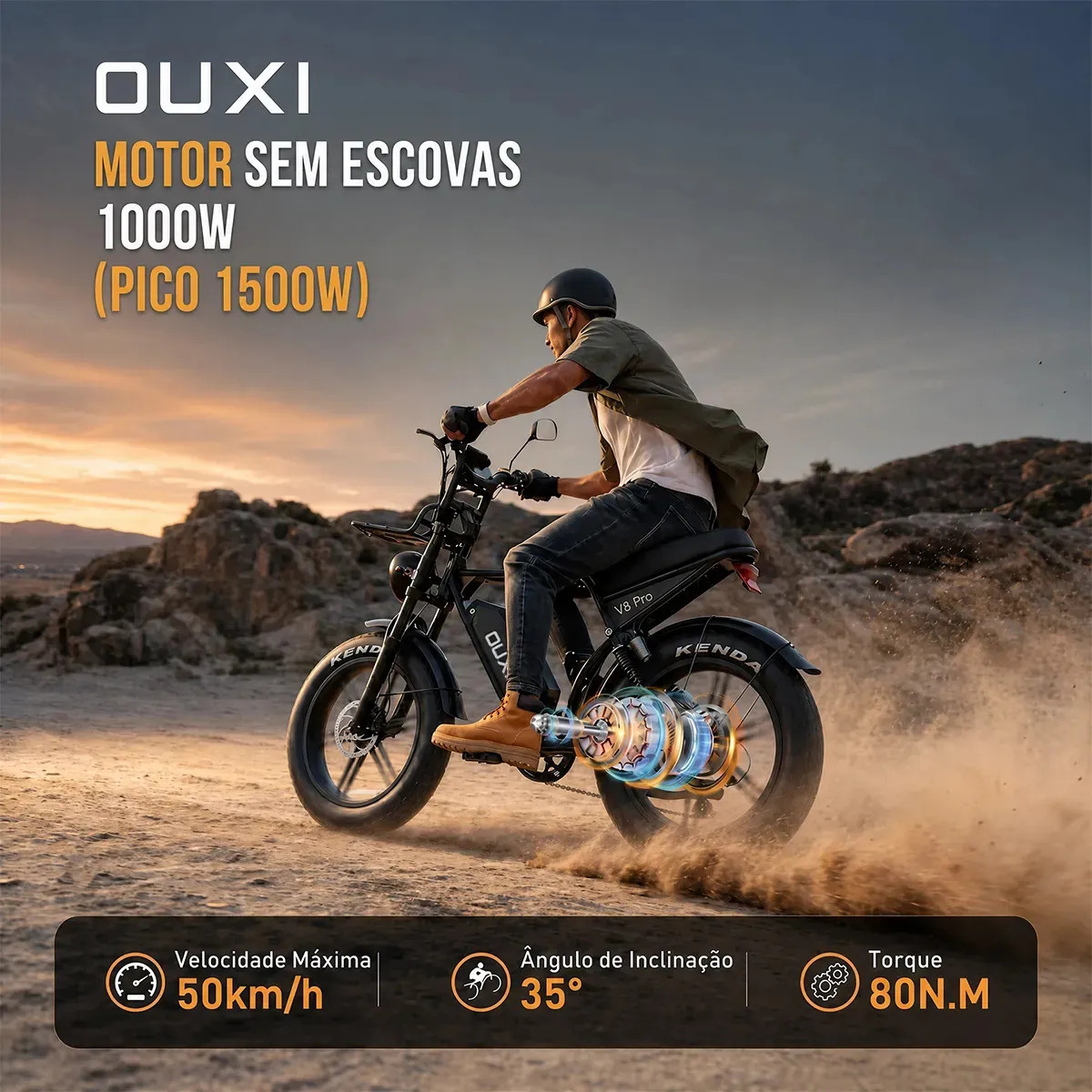 Imagem 1 de 3 de Bicicleta Elétrica Ouxi V8 Pro