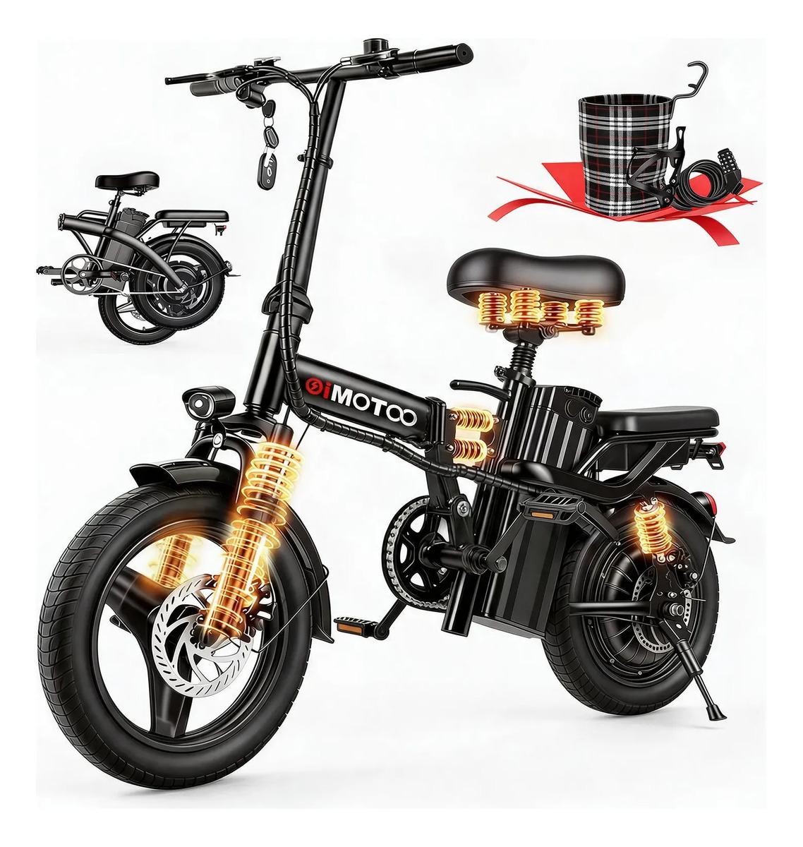 Imagem 1 de 10 de Oimotoo A9 Bicicleta Elétrica 600w Dobrável C/amortecedor