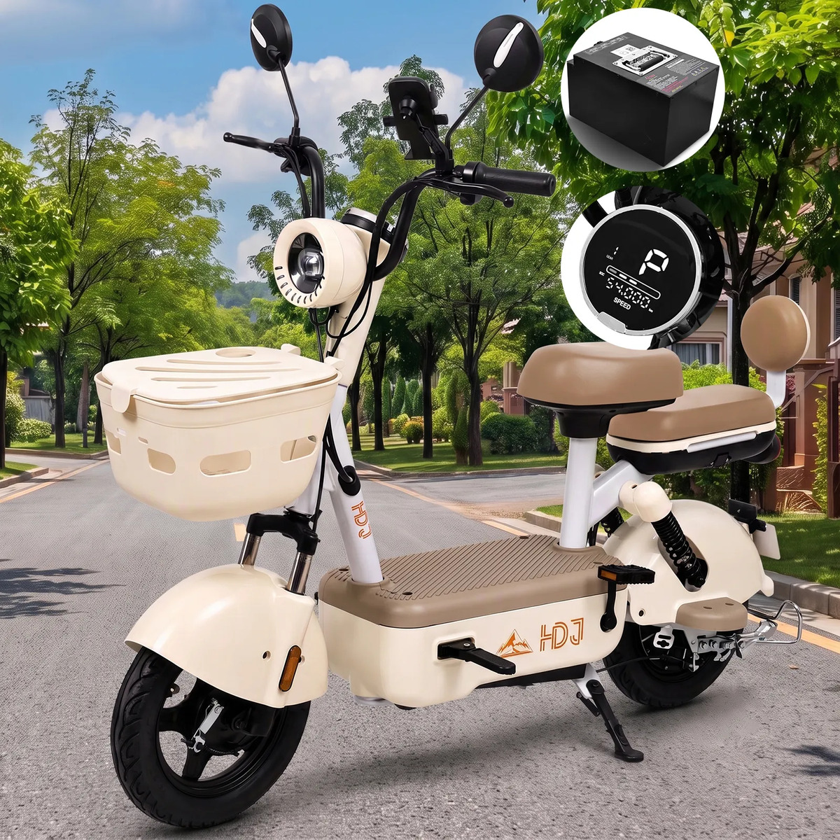 Imagem 1 de 12 de Bicicleta Elétrica Hdj Gs006 60v 24ah Removível Lítio 1000w