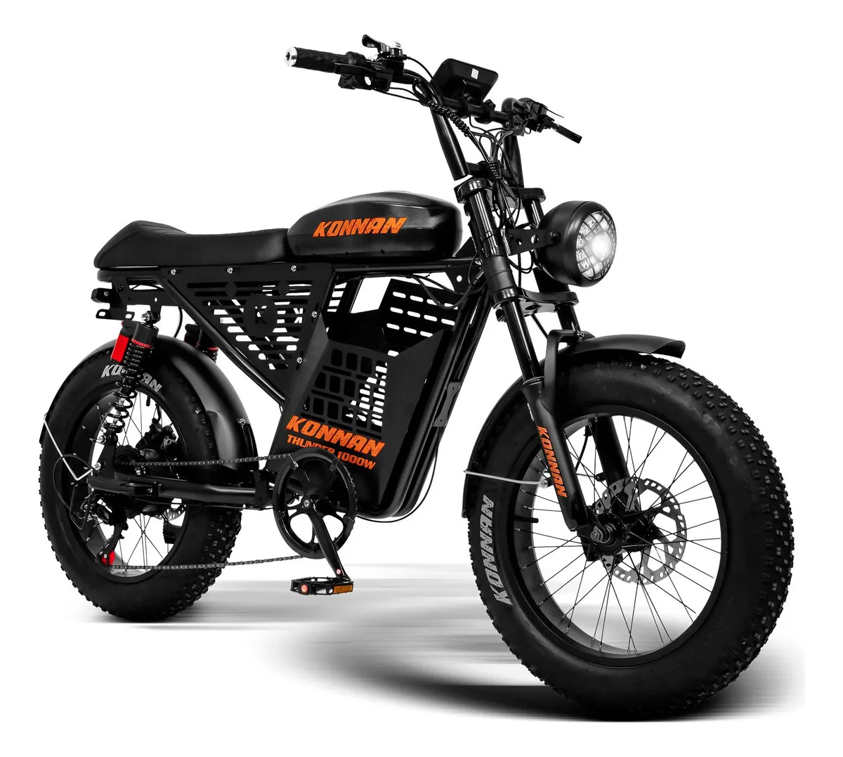 Imagem 1 de 4 de Bicicleta Elétrica 1000w Konnan Com Acelerador Thunder Cor Preto/laranja