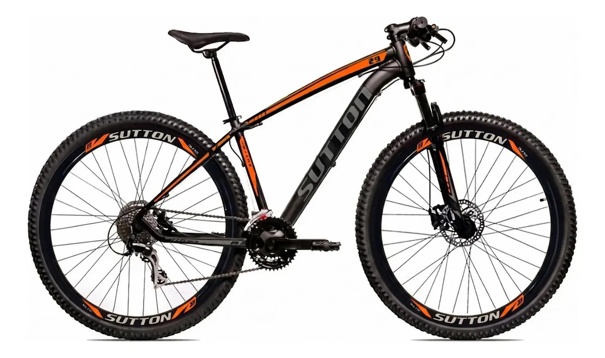 Imagem 1 de 5 de Bicicleta Aro 29 Sutton Half Freio A Disco Bike 24v Cor Preto/Laranja/Cinza Tamanho do quadro 19