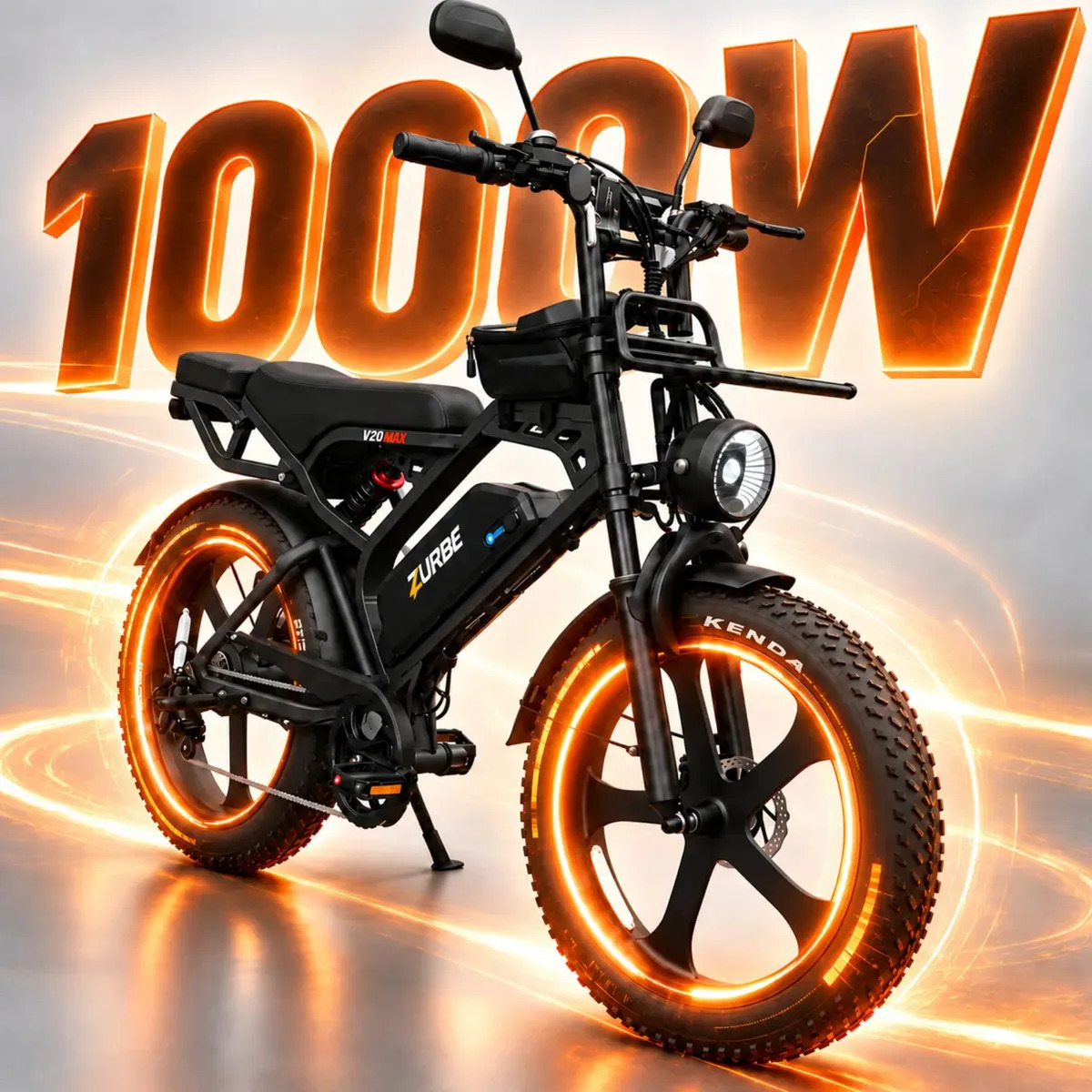 Imagem 1 de 11 de Bicicleta Elétrica Zurbe V20 MAX com Motor de 1000W e Aro 24